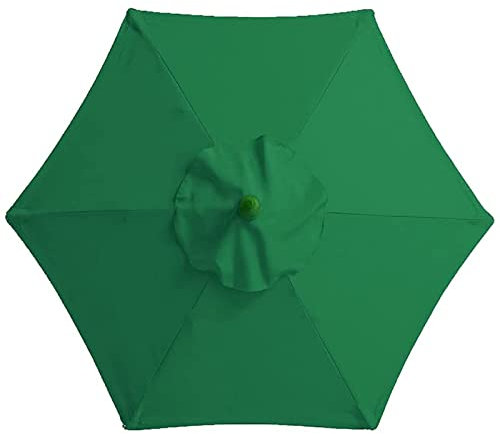 YYUYFGJ Toile de Remplacement Parasol 6 Baleines( 2m 2.7m 3m / Ronde Toile de Rechange s'adapte à Un Parasol Droit ou déporté(Size:3M / 9.8Ft,Color:Vert)
