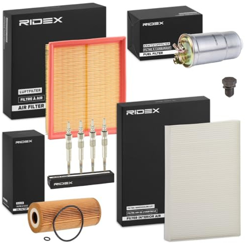 RIDEX Inspektionspaket Filterset mit Dichtung Kompatibel mit VW PASSAT Variant 3B6 PASSAT Variant 3B5 PASSAT 3B3 PASSAT 3B2, AUDI A3 Schrägheck 8L1