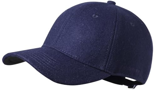 GADIEMKENSD Winter Baseball Caps Wool Dad Hat Warm Trucker Hats Work Cap Workout Thick for Mens Womens Unstructured, Navy L