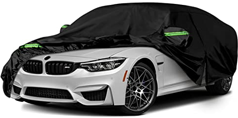 Autoabdeckung Wasserdicht Ersatz für B-MW 3er 2007-2022, Auto Abdeckplane Autogarage Autoplane Ganzgarage, Atmungsaktive Vollgarage Wasserdicht 0utdoor Reflexionsstreifen für Allwetter