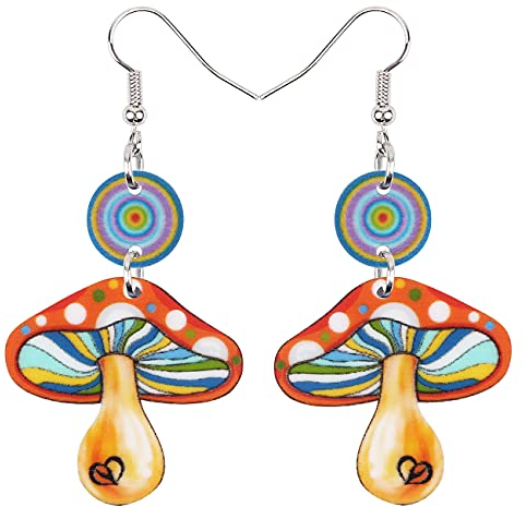 LONYOO Acryl Anime Pilz Ohrringe Dangle Natur Design Schmuck Pilz Geschenke für Frauen Mädchen Charms (Braun)