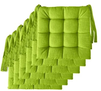 Il Tuo Artigiano Design Set mit 4 oder 6 Sitzkissen für Küchenstühle, hergestellt in Italien, Set mit 6 Stück, 40 x 40 cm, Dicke 6 cm – Polsterungen aus Schaumstoff und weichem Acryl (6, Apfelgrün)