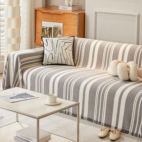 ZCXRYFL Sofa üBerwurfe Decken FüR L/U-Form Couch 1 2 3 4 Sitzer Rutschfester Sofabezug Luxus Chenille-Couch überzug Mit Quaste Multifunktionale üBerwurfDecke FüR Mittagspause/Schlafsofa(180X380cm,A)