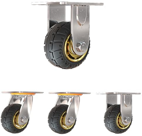 Transportrollen, Transportrollen Mit Bremse, Rollen Aus Vollgummi, 360-Grad-Rotation, Möbelrollen Lenkrollen, für Palettenmöbel Schrank Oder Transportboxen Rollbrett ( Size : 6in(2steerable 2non-steer