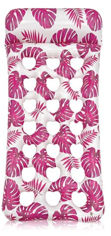 Luftmatratze Pool,luftmatratze Pool schwimmt mit Kopfstütze,Luftmatratze Wasser Erwachsene,Aufblasbares Hängematte Pool Spielzeug für Erwachsene und Kinder,Schwimmhängematte 170 x 90 cm (Rosa)