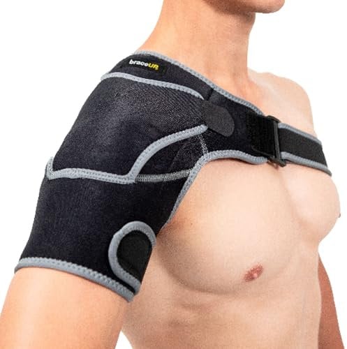 BraceUP Tutore Spalla Regolabile – Fascia Spalla con Tasca per Ghiaccio, Supporto per Lussazioni, Tendiniti, Artrite e Dolore alla Spalla
