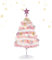 Mini rosa Weihnachtsbaum, 24 Künstlicher Tischweihnachtsbaum mit Lichtern, Hängende Ornamente, Kleiner Desktop-Weihnachtsbaum für Party Supplies Home Innendekoration