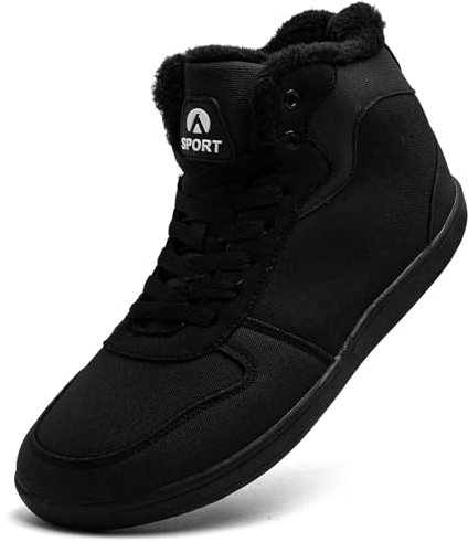 Dhinash Stivali Uomo Stivali da Neve Invernali Stivaletti Pelliccia Impermeabili Stivaletto Caldi Scarpe da Neve Nero Taglia 40