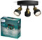 Philips Conduit LED 3er Spotleuchte auf runder Platte, GU10 Lampe nicht enthalten, Messing, IP20, Schwarz/Gold