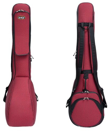 Saz Baglama-Tasche OXY gepolsterte Gigbag, sichere und starre Hülle, starker Reißverschluss, Rot