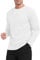 MLANM Men's Essential Crew Neck Casual Long Sleeve T-Shirt Lightweight, Breathable Tops L Cream White