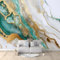 Papier Peint Panoramique Marbre Abstrait Blanc Doré 200x140 cm Poster Geant Mural 3D, Tapisserie Photo Peinture Murale, Papier Peint Intissé Fresque pour Salon Chambre Toile Fond TV