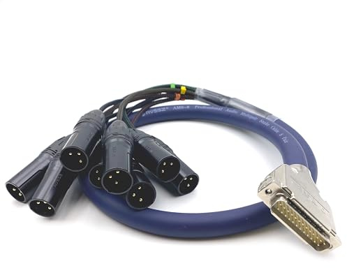 BOUUNCIY DB25 to XLR Male Snake Cable, DB25 Male to 8 Channel XLR 3Pin Male Balanced Snake Cable D-Sub Snake Cable Patch Bay Interface Modular Cable 1 Meter/3.28ft