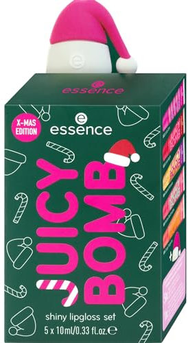 essence JUICY BOMB Xmas edition shiny lipgloss set, Nr. 01, Mehrfarbig, vegan, ohne Parabene, ohne Mikroplastikpartikel, Nanopartikel frei, 1er Pack (6pcs)