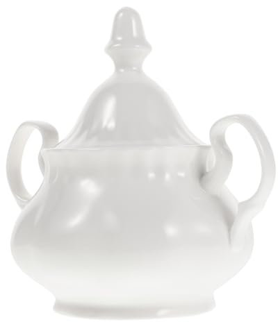 Alipis Zuckerdose Aus Keramik Vintage-design Weißes Porzellan Mit Deckel Dekorativer Behälter Für Küche Zur Aufbewahrung Von Tee Kaffee Und