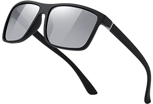 suoso Polarisiert Sonnenbrille Herren Damen Unisex Schwarz Retro Ultraleicht Rahmen UV400 Shutz Sonnenbrillen Polarisierte Klassische Brille für Fahren Geschäftsreise Reise Braun(Silber)