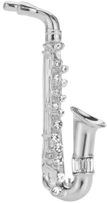 Wayfadacc Vintage Anstecknadel-Brosche Saxophon Frauen Brosche Pins Schmuck Französische Brosche Saxophon Pins Elegantes Halsband, 7*7*1cm, Zink