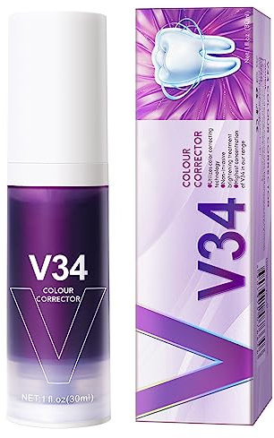 Lila Zahnpasta Weisse Zähne mit Pressflasche Zahncreme für verbesserte Zahnfleischgesundheit und Reduktion Purple Teeth Whitening Toothpaste,Purple Toothpaste Zahnaufhellung Zahnfleckenentfernung