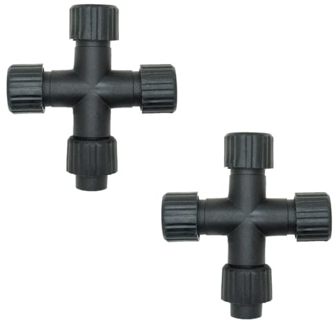 Dekofun 2 Stück Lichterkette Verteiler, 2 polig 1 zu 3 Kreuz-Splitter Konnektor, IP65 Wasserdicht Lichterketten Verteiler für Weihnachtsbeleuchtung, Außenbeleuchtung, Lichtervorhang Aussen