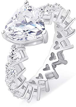 CHCWR 14K Gold Herz-Cut-Moissanit-Ring, Verlobungsring von Hip-Hop-Stil, ein Symbol für Liebe und Engagement