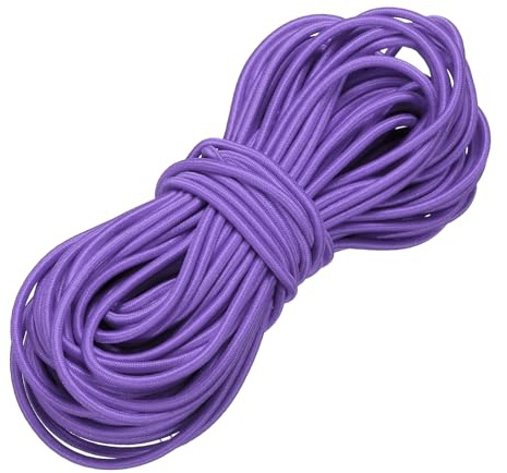 PATIKIL Elastisches Gummiband 3mm x 15m Hochwertiges Polyester Lila | Gummiband Schockseil Kajak Dehnungsseil Schnur, Für Kajak Gurt Plane Befestigung Boot Zelt Camping DIY Basteln