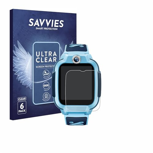 Savvies Schutzfolie für Imoo Watch Phone Z3 | 6 Stück Transparenter Displayschutz Made in Germany Ultra-Klar Displayschutz-Folie