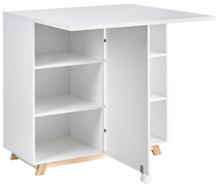Beliani Sekretär weiß 80 x 40/80 multifunktional mit Stauraum Klapptisch Schrank Flomot