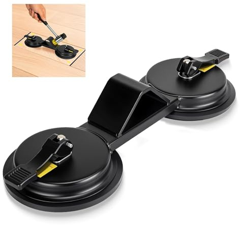 Laminate Floor Gap Fixer, Dual Enhanced Suction Cups, 45° Striking Face | Heavy-duty iron 2-sided striking face, Floor Gap Repair Tool for vinyl/laminate flooring