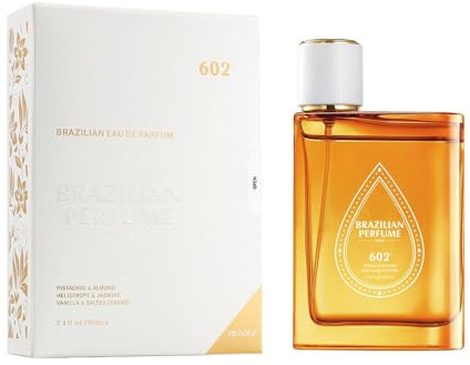 Profumo di nicchia brasiliano 602, 100 ml, fragranza cremosa di vaniglia, caramello salato e note delicate di pistacchio e mandorla. Elegante e persistente, una fragranza di nicchia per donna.