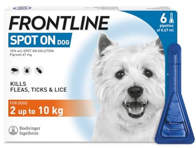 FRONTLINE Spot On Flea & Tick Treatment for Small Dog (2-10kg) 6 Pipettes