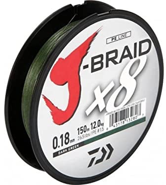 Daiwa J-Braid 8 Braid 150m dunkelgrün - geflochtene Angelschnur