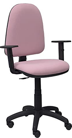 Piqueras y Crespo AYNA Bali PLIDO Chaise de Bureau avec accoudoirs réglables en Tissu, Rose pâle, 115 x 46 x 40 cm