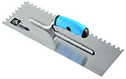 Ausonia - Frattazzo per colla 36x12 lama INOX manico bimateriale Dente 10x10