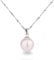 Schöner-SD Silberkette mit Anhänger Perle 12mm groß 925 Silber rhodiniert hell-rosa 50cm
