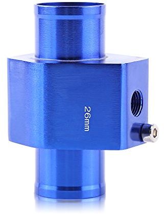 Tubo de unión de temperatura del agua, Universal Metal Car Tubo de unión de temperatura del agua Manguera Sensor de temperatura Sensor de temperatura Indicador Adaptador de manguera del(26MM)
