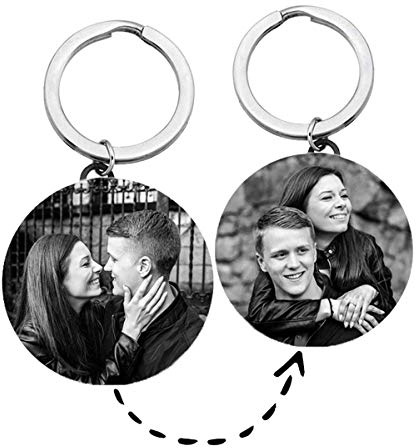 Juwelier Schönschmied Anhänger mit Bild Gravur 2 Seiten Bildgravur auf Vorderseite & Rückseite Schlüsselanhänger Geschenk - inkl. Fotogravur Bildgravur - mit AMAZON KONFIGURATOR gestalten !
