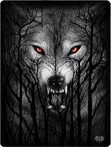 Forest Wolf - Fleece Blanket with Double Sided Print