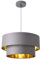 lux.pro Hängeleuchte E27 Deckenleuchte Hängelampe 40 cm Metall Stoff Grau-Gold