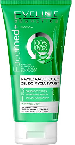 Eveline Cosmetics Facemed+ Feuchtigkeitsspendendes und beruhigendes Gesichtswaschgel 3in1, 150 ml