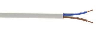 2 Core Round White Flex Flexible Cable 0.75 MM - 2 metre Cut Length