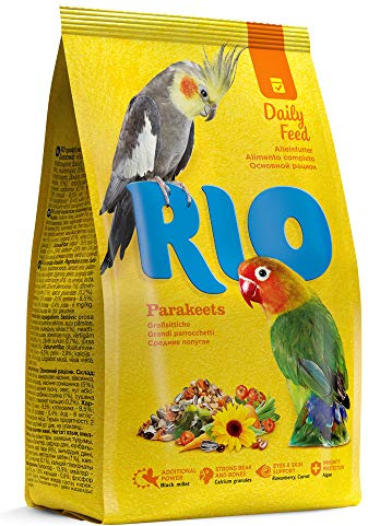 RIO Alleinfutter für Großsittiche | 3 kg | Speziell zusammengesetzte Mischung von ausgesuchten, gesunden und beliebten Saaten und Getreidearten | Mit Vogelbeeren