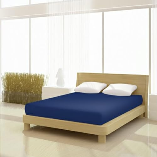 Mr.Sandman Spannbetttuch Full Elastan de Luxe 180–200 x 200–220 cm bis 40 cm Höhe Farbe 238-dunkelblau