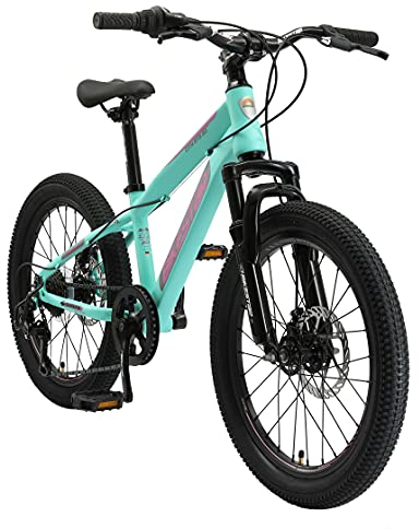 BIKESTAR Kinder Fahrrad Mountainbike 7 Gang Shimano, Scheibenbremse ab 6 Jahre | 20 Zoll Kinderrad MTB | Mint
