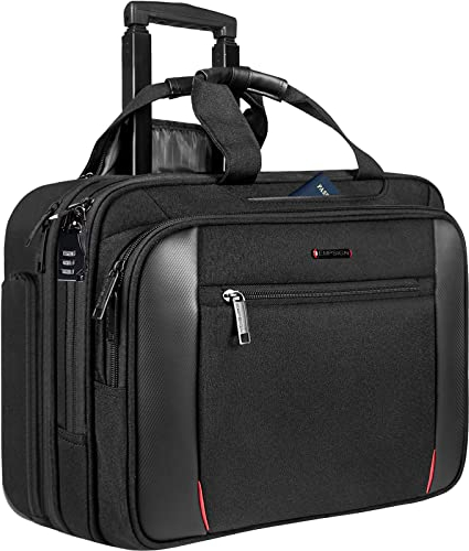 EMPSIGN Sac à roulettes pour Ordinateur Portable 17,3 Pouces pour Hommes et Femmes Sac à roulettes Hydrofuge pour Ordinateur Portable avec Poche de Blocage RFID Rolling Laptop Bag