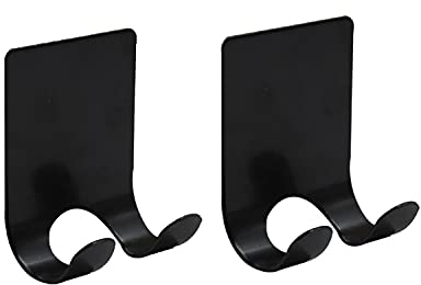 2 Stück Rasierer Halter Haken, VOSSOT Wandmontage Selbstklebend ohne Bohren Dusche Haken, Schwarz Edelstahl Mehrzweckhaken, Nassrasierer Halter Set für Zuhause Küche Badezimmer Büro