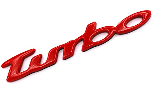 3D Turbo Emblem ABS Kunststoff mit Schaumstoff-Kleberückseite Badge von VmG-Store (Rot)
