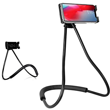 Eight Space Schwanenhals Handyhalterung, Universal hängen auf Hals Lazy Handy, Nacken Handyhalter, 360 Drehbarem Flexiblem Mehrere Funktionen Handy-Halterung für Smartphone 4.6-6.5 inch (Schwarz)