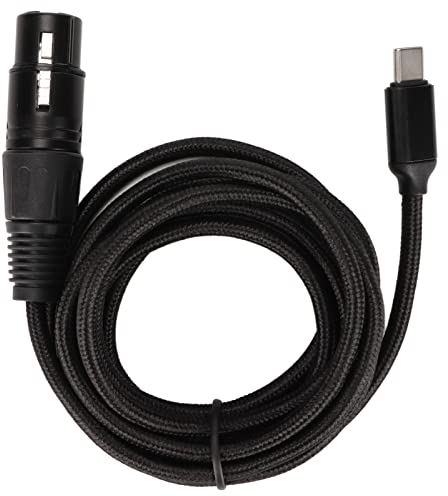Miskall Cable de Micrófono USB C a XLR, 3m, Adaptador de Audio Hembra