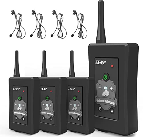 EJEAS FBIM Professionelle Fußball Schiedsrichter Bluetooth Intercom,Ultra-Langstrecken-Vier-Personen-Online-Gegensprechanlage von 1500 Meter realisiere,CVC-Rauschunterdrückungsfunktion (4 Pack)