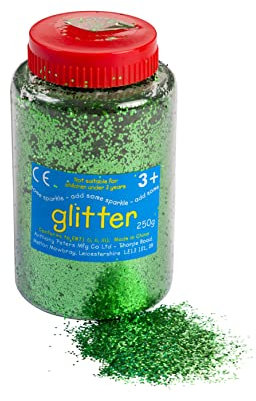 Glitter | 250gram tub with Easy Pouring, resealable lid | Glitter Art | Green